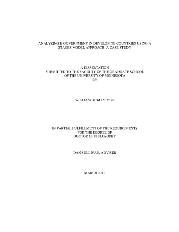 (PDF) Analyzing e-government in developing countries using a stages ...
