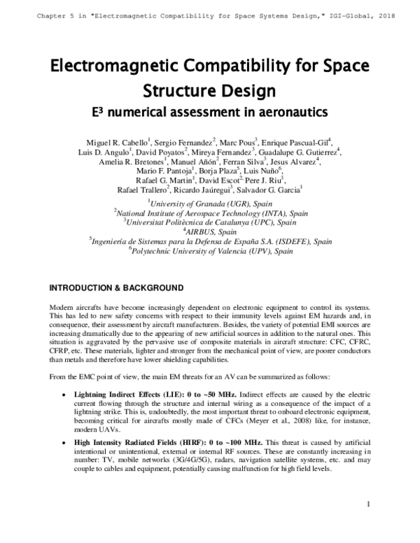(PDF) Electromagnetic Compatibility for Space Structure Design E3 ...