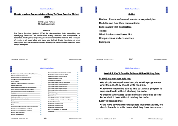 (PDF) Module Interface Documentation - Using the Trace Function Method ...