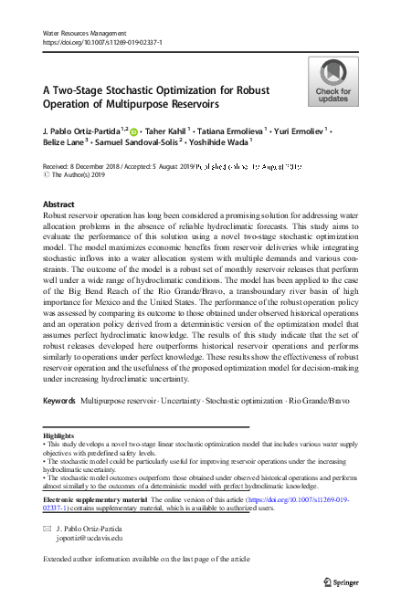 (PDF) A Two-Stage Stochastic Optimization for Robust Operation of ...