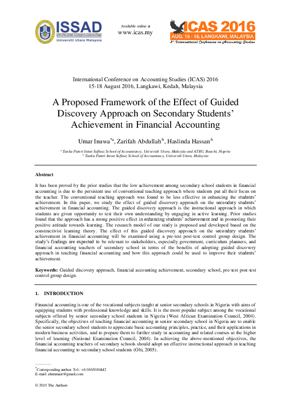(PDF) A proposed framework of the effect of guided discovery approach ...