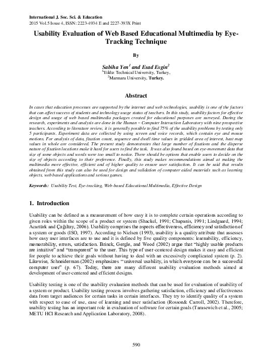 (PDF) Usability Evaluation of Web Based Educational Multimedia by Eye ...