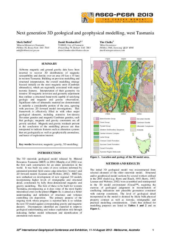 Pdf Next Generation 3d Geological And Geophysical Modelling West