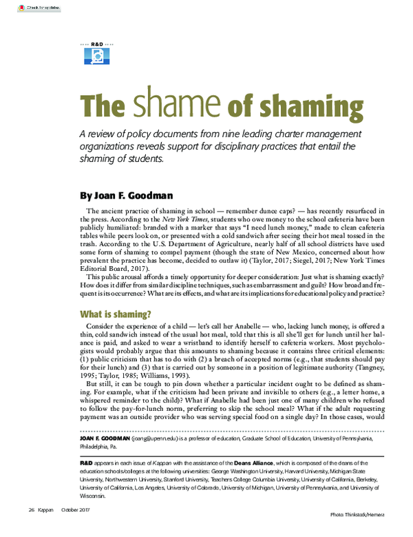 (PDF) The shame of shaming