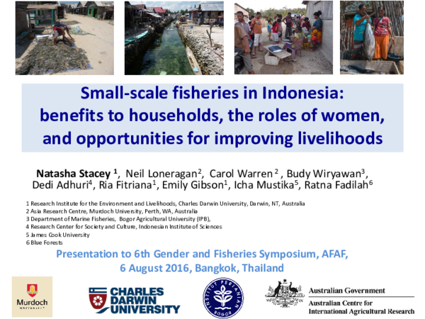 Small-scale fisheries in Indonesia: benefits to households, the roles of women, and opportunities for improving livelihoods