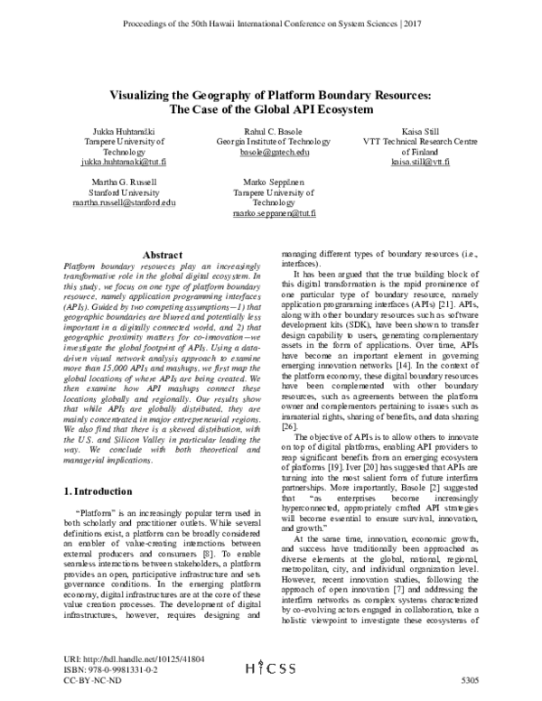 (PDF) Visualizing the Geography of Platform Boundary Resources: The ...