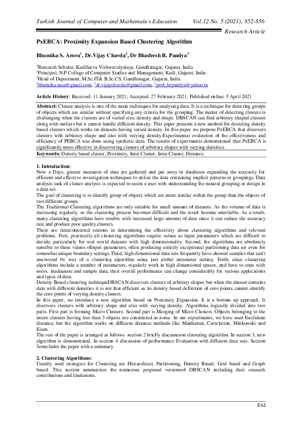 (PDF) PxEBCA: Proximity Expansion Based Clustering Algorithm