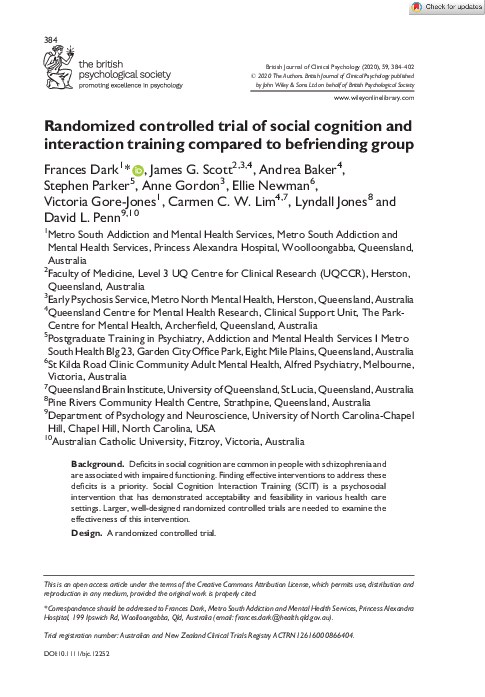 (PDF) Randomized controlled trial of social cognition and interaction ...