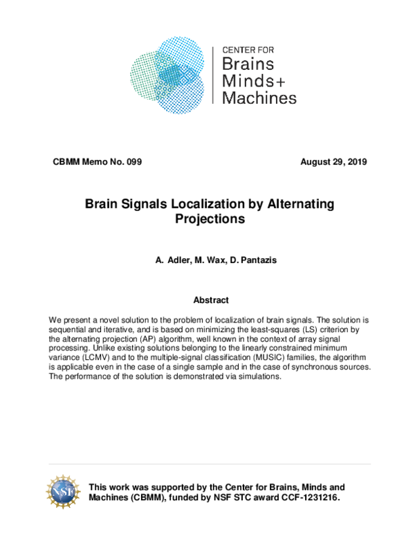 (PDF) Brain Signals Localization by Alternating Projections