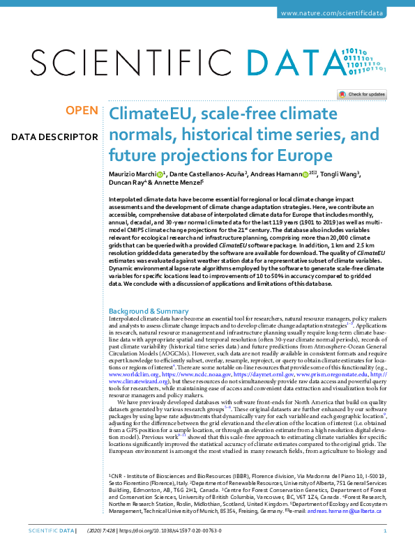(PDF) ClimateEU, scale-free climate normals, historical time series ...