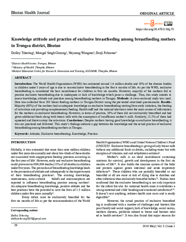 (PDF) Knowledge attitude and practice of exclusive breastfeeding among ...