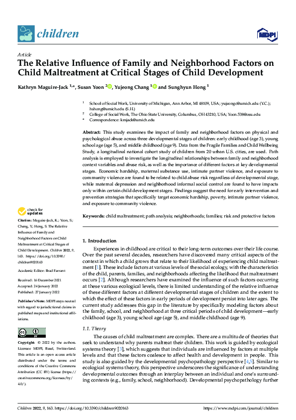 (PDF) The Relative Influence of Family and Neighborhood Factors on ...