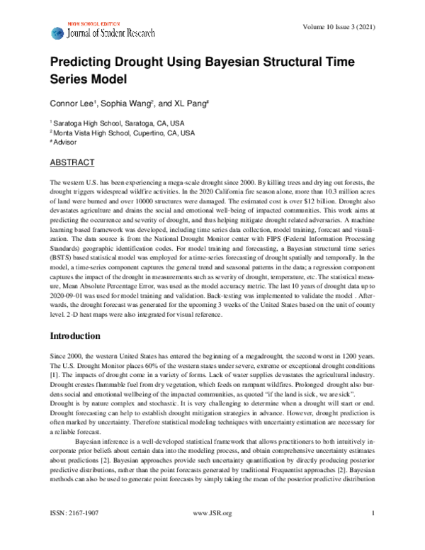 (PDF) Predicting drought using Bayesian structural time series model