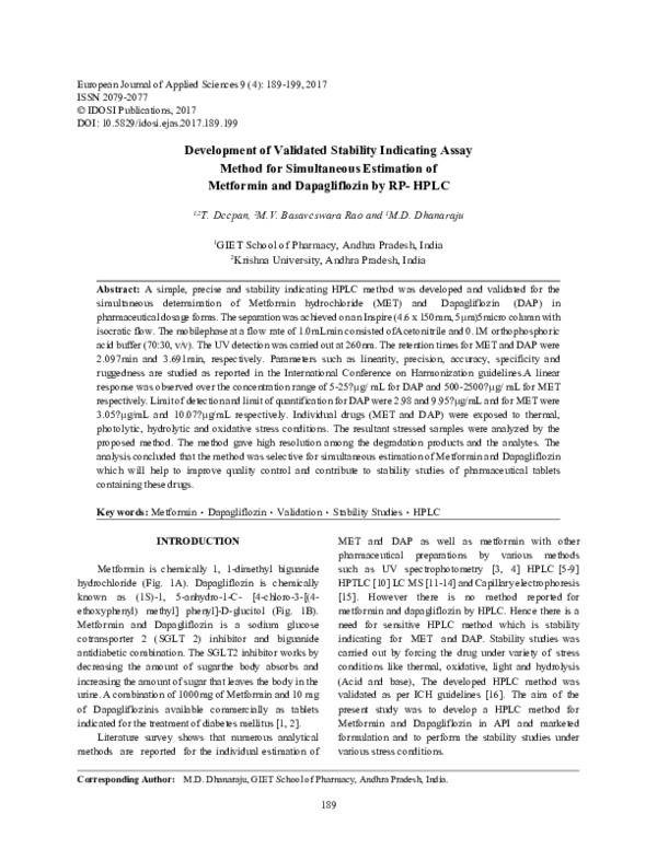 (PDF) Development of Validated Stability Indicating Assay Method for ...