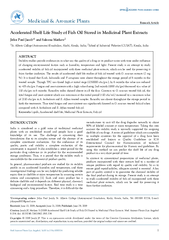 (PDF) Oxidative Stability and Shelf Life of Fish Oil