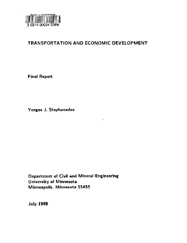 (PDF) Transportation and economic development