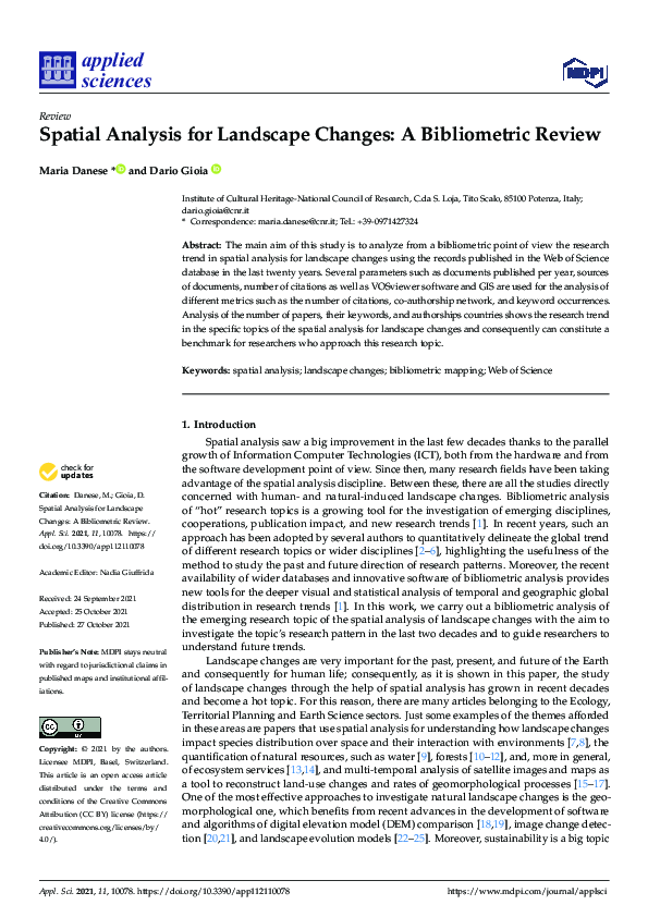 (PDF) Spatial Analysis for Landscape Changes: A Bibliometric Review