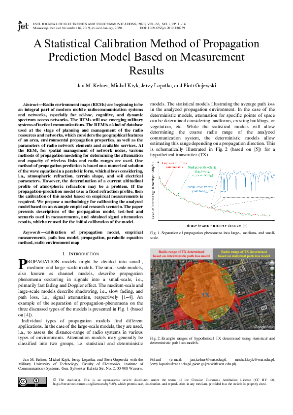(PDF) A Statistical Calibration Method of Propagation Prediction Model ...