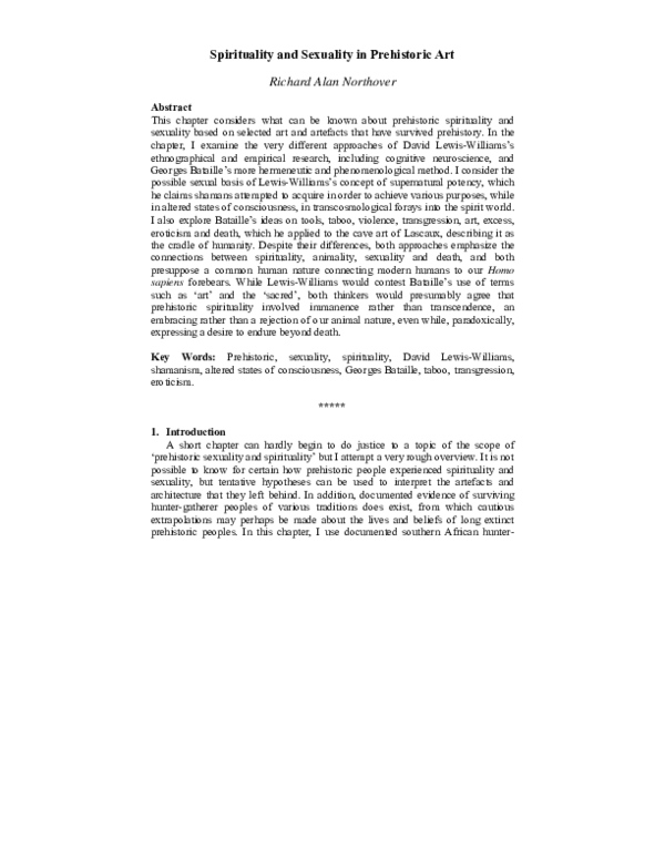 (PDF) Spirituality and Sexuality in Prehistoric Art