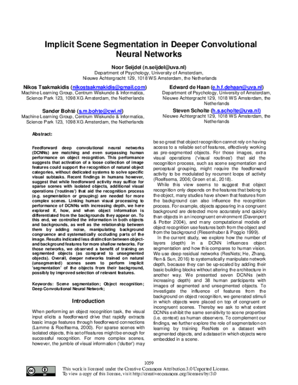 (PDF) Implicit Scene Segmentation in Deeper Convolutional Neural Networks