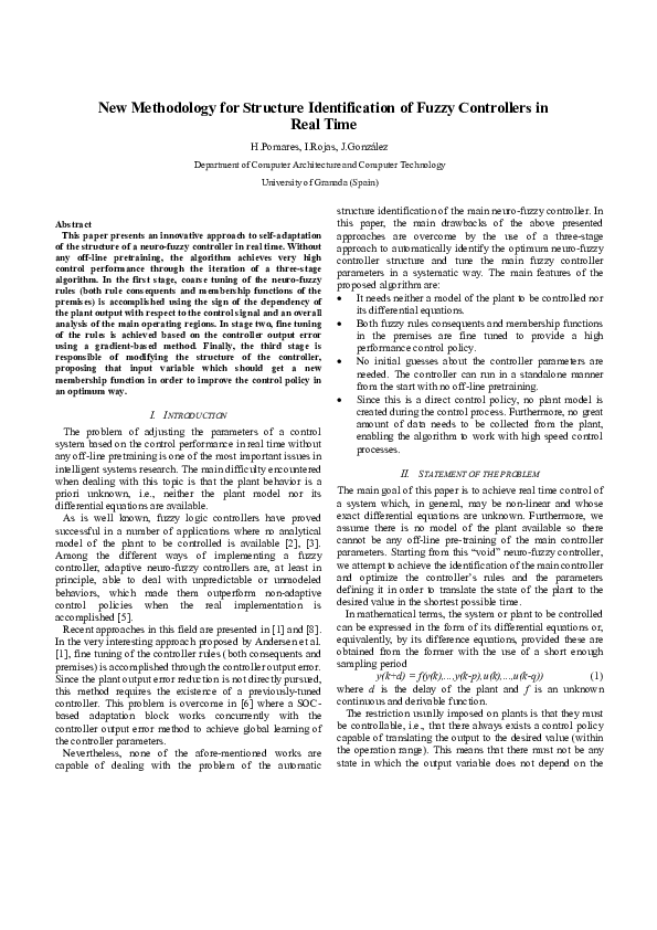 (PDF) New Methodology for Structure Identification of Fuzzy Controllers ...