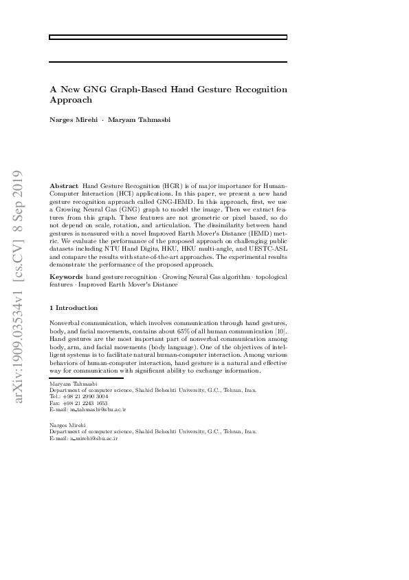 (PDF) A New GNG Graph-Based Hand Gesture Recognition Approach