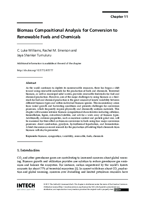 (PDF) Biomass Compositional Analysis for Conversion to Renewable Fuels ...