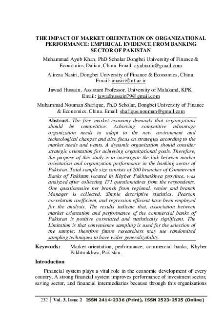 (PDF) The Impact of Market Orientation on Organizational Performance ...