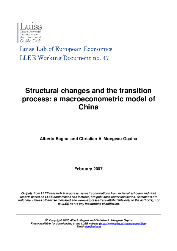 (PDF) Structural changes and the transition process: a macroeconometric ...