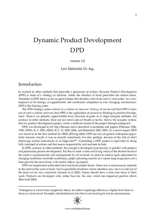 (PDF) Dynamic Product Development DPD
