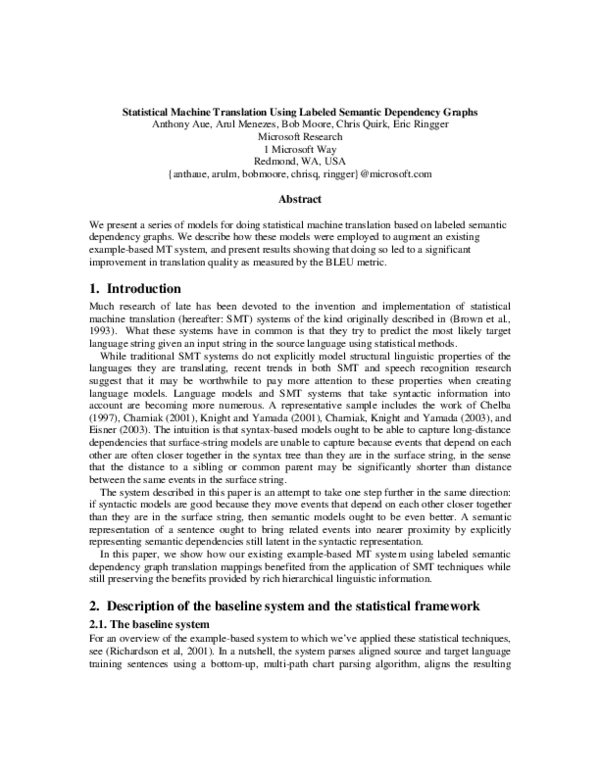 (PDF) Statistical machine translation using labeled semantic dependency ...