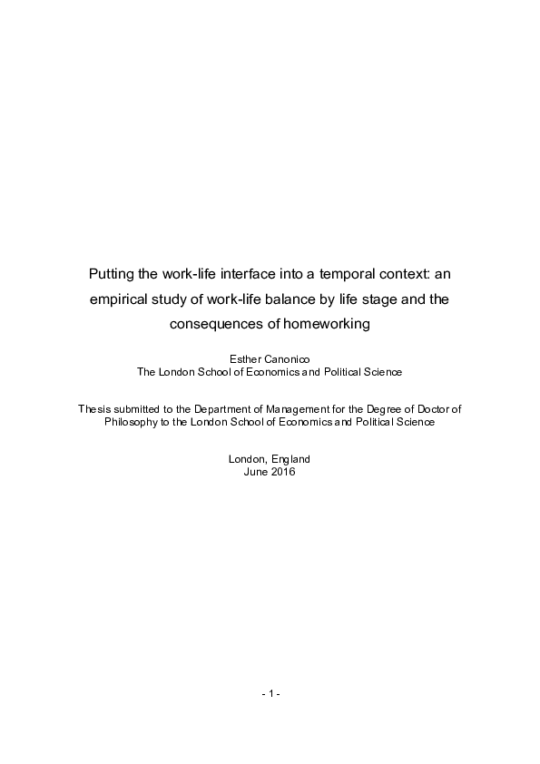 (PDF) Putting the work-life interface into a temporal context: an ...