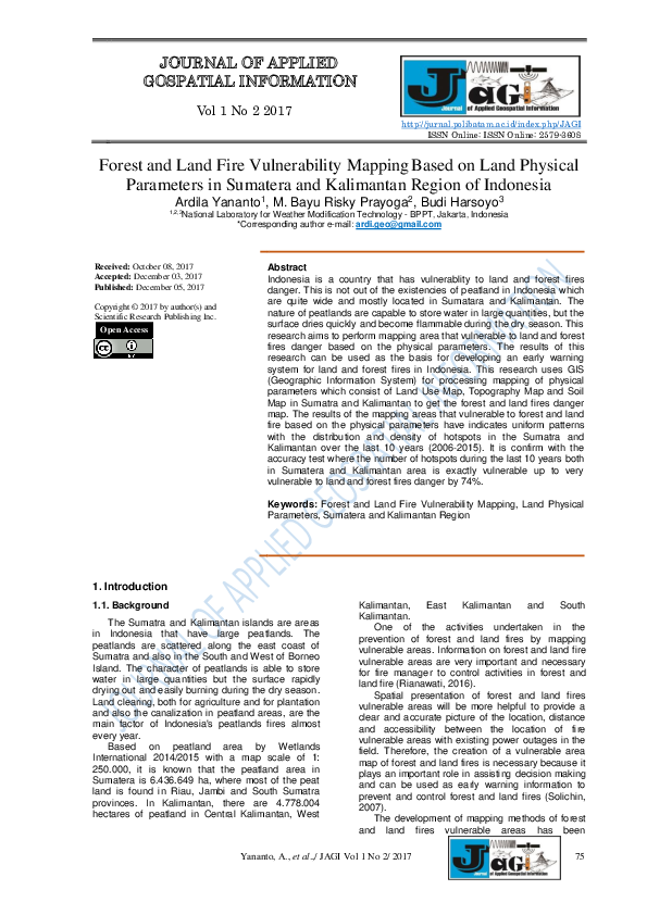 (PDF) Forest and Land Fire Vulnerability Mapping Based on Land Physical ...