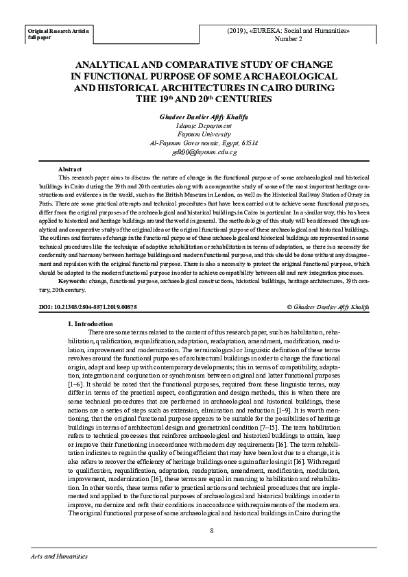 (PDF) Analytical and Comparative Study of Change in Functional Purpose ...
