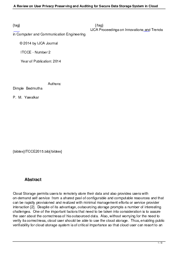 (PDF) A Review on User Privacy Preserving and Auditing for Secure Data ...