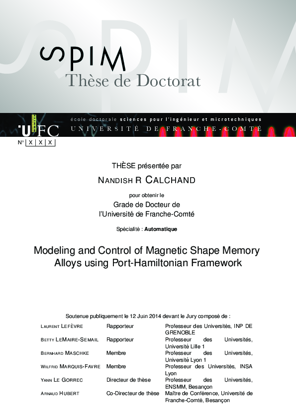 (PDF) Modeling and Control of Magnetic Shape Memory Alloys using Port ...