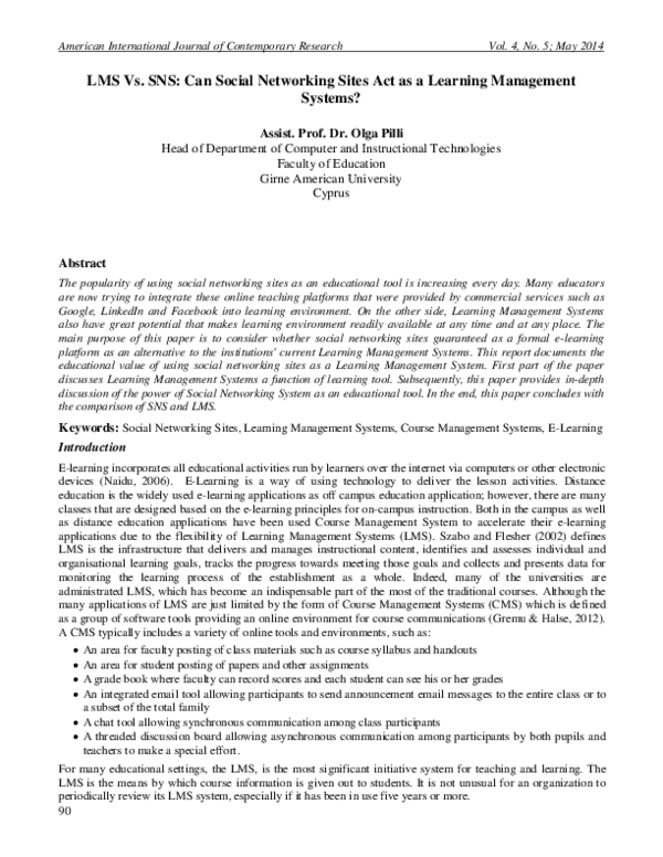 (PDF) LMS Vs. SNS: Can Social Networking Sites Act as a Learning ...
