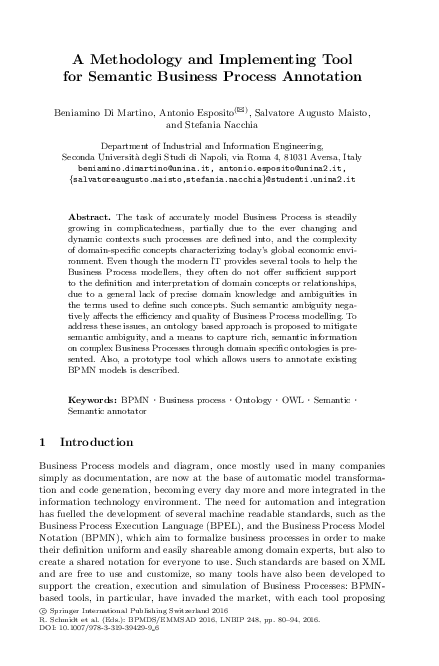 (PDF) A methodology and implementing tool for semantic business process ...