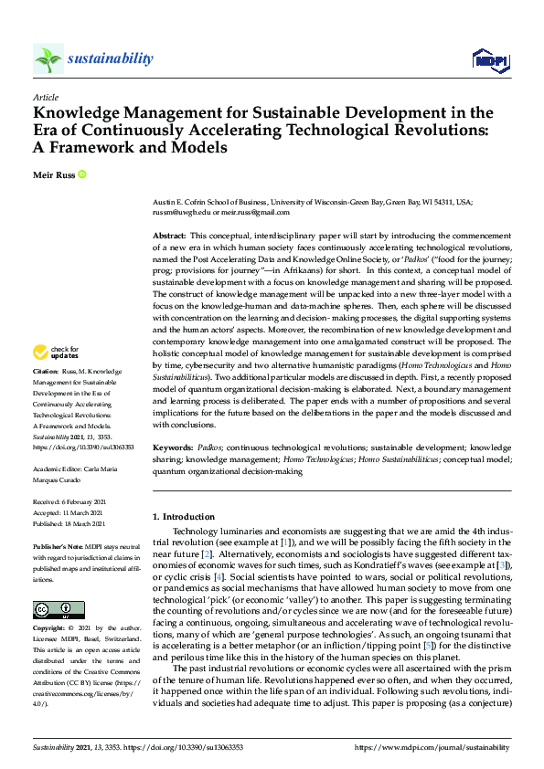 (PDF) Knowledge Management for Sustainable Development in the Era of ...