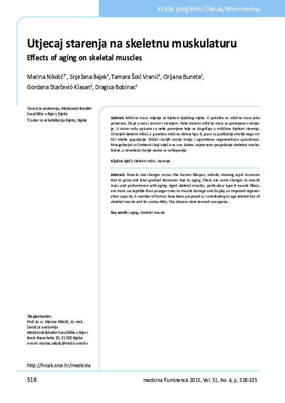 (PDF) Effects of aging on skeletal muscles