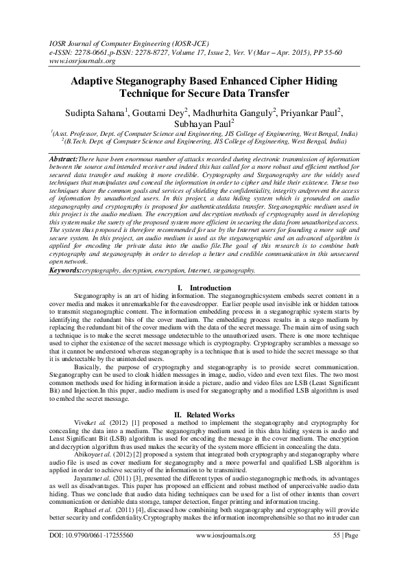 (PDF) Adaptive Steganography Based Enhanced Cipher Hiding Technique for ...