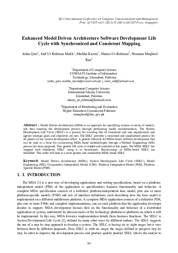 (PDF) Enhanced Model Driven Architecture Software Development Life ...