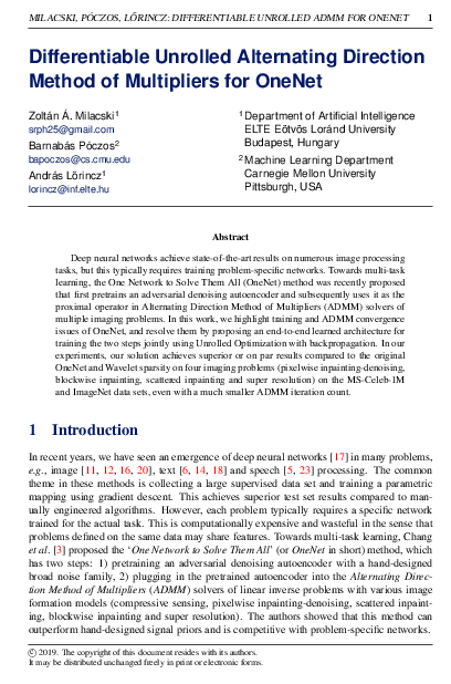 (PDF) Differentiable Unrolled Alternating Direction Method of ...