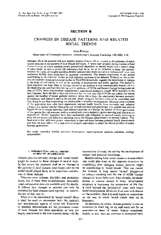 (PDF) Changes in disease patterns and related social trends