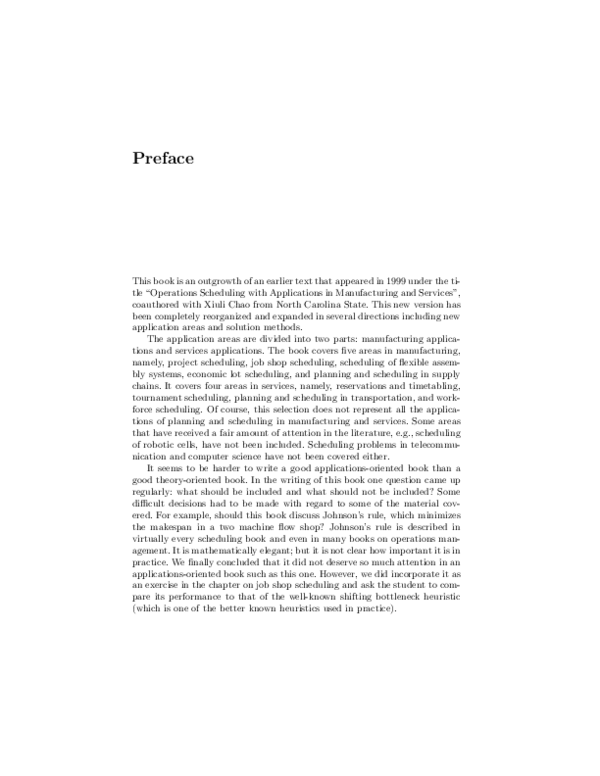 (PDF) Operations Scheduling with Applications in Manufacturing and