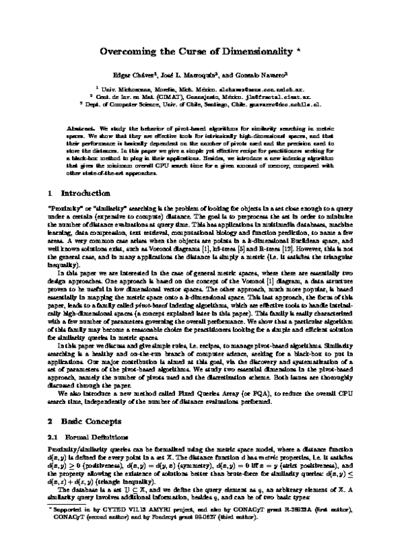 (PDF) Overcoming the curse of dimensionality