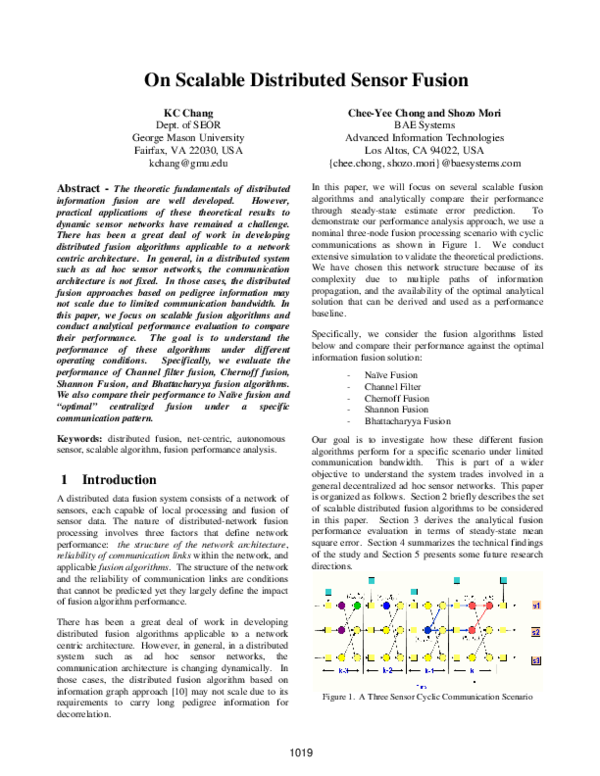 (PDF) On scalable distributed sensor fusion