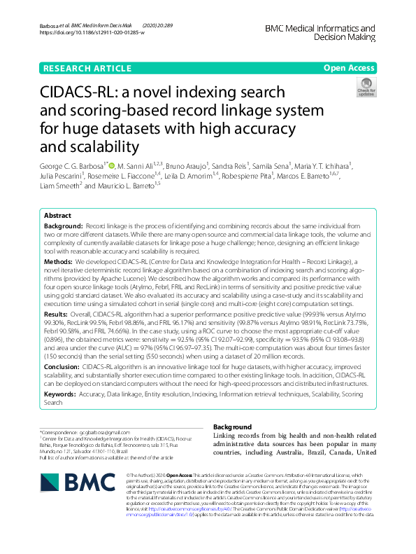 (PDF) CIDACS-RL: a novel indexing search and scoring-based record ...