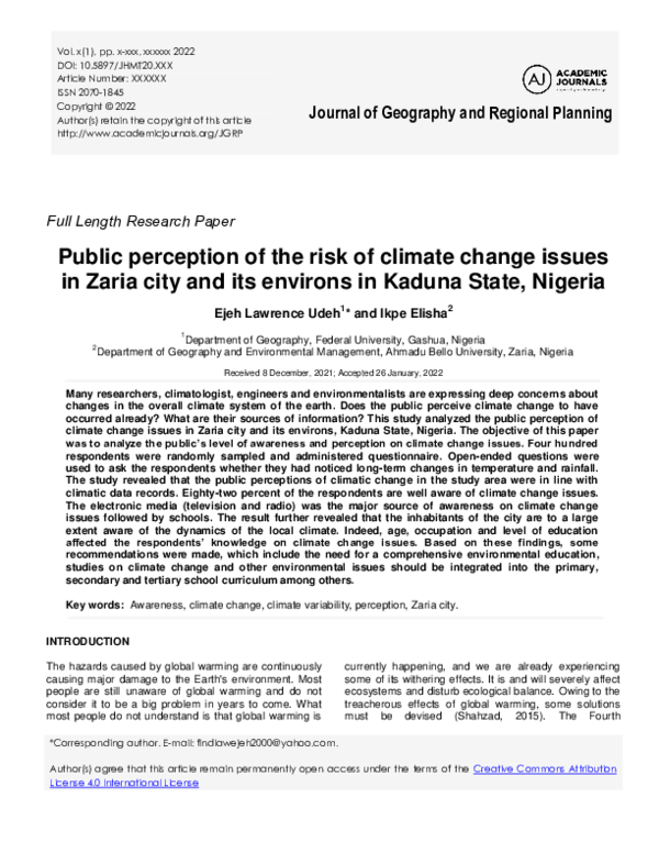 (PDF) Public perception of the risk of climate change issues.pdf