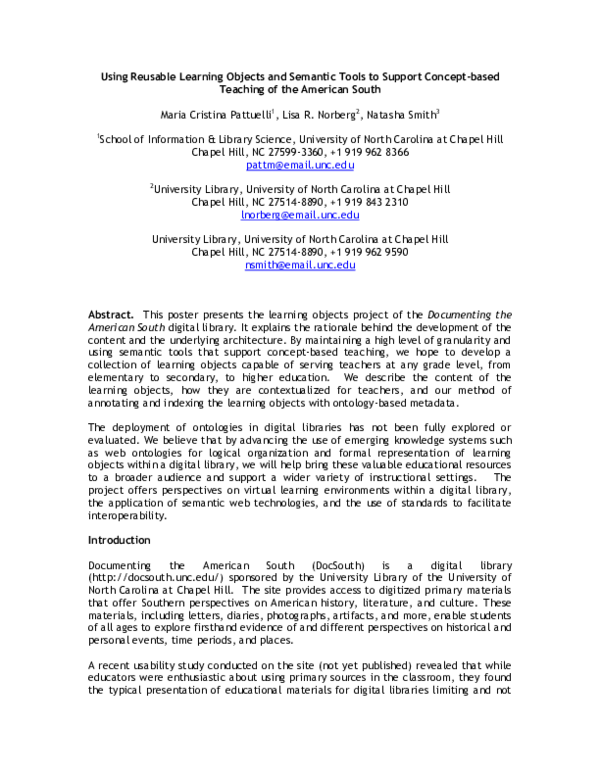 (PDF) Using Reusable Learning Objects and Semantic Tools to Support ...